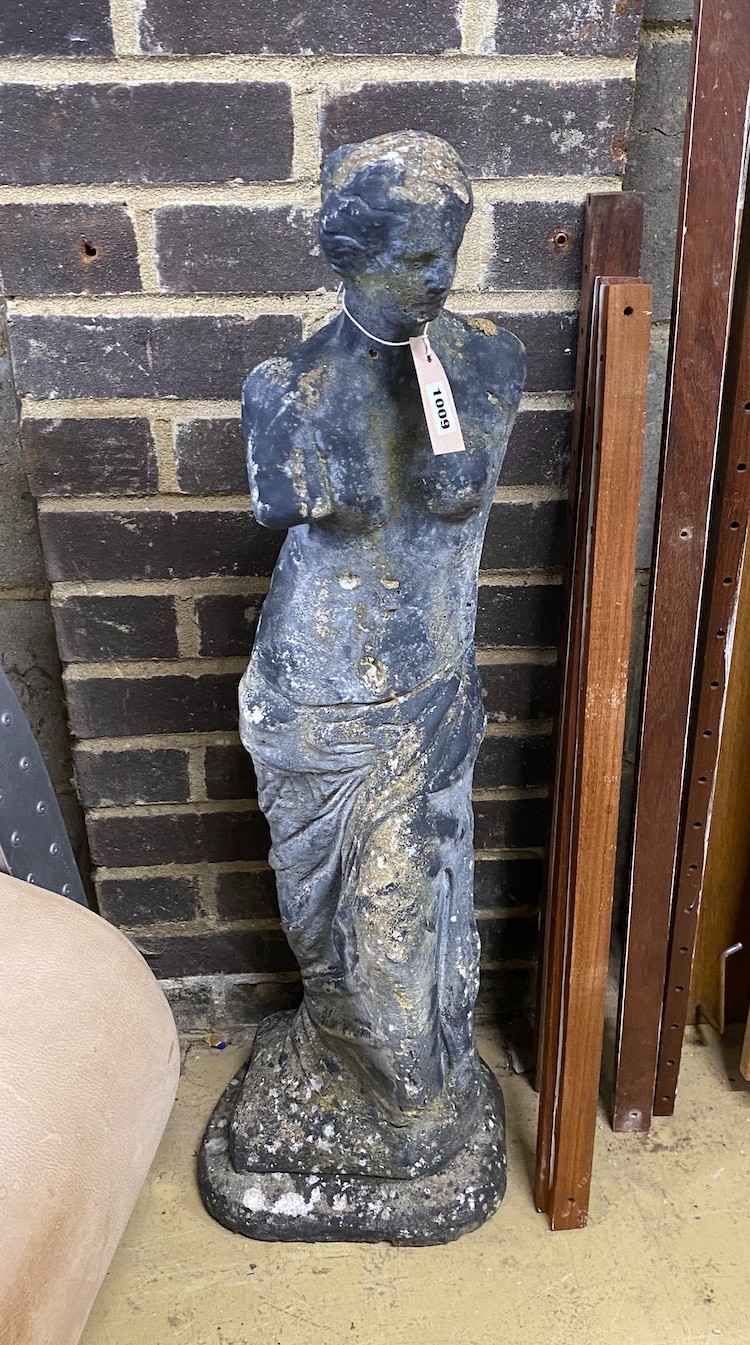 A reconstituted stone garden ornament, height 90cm